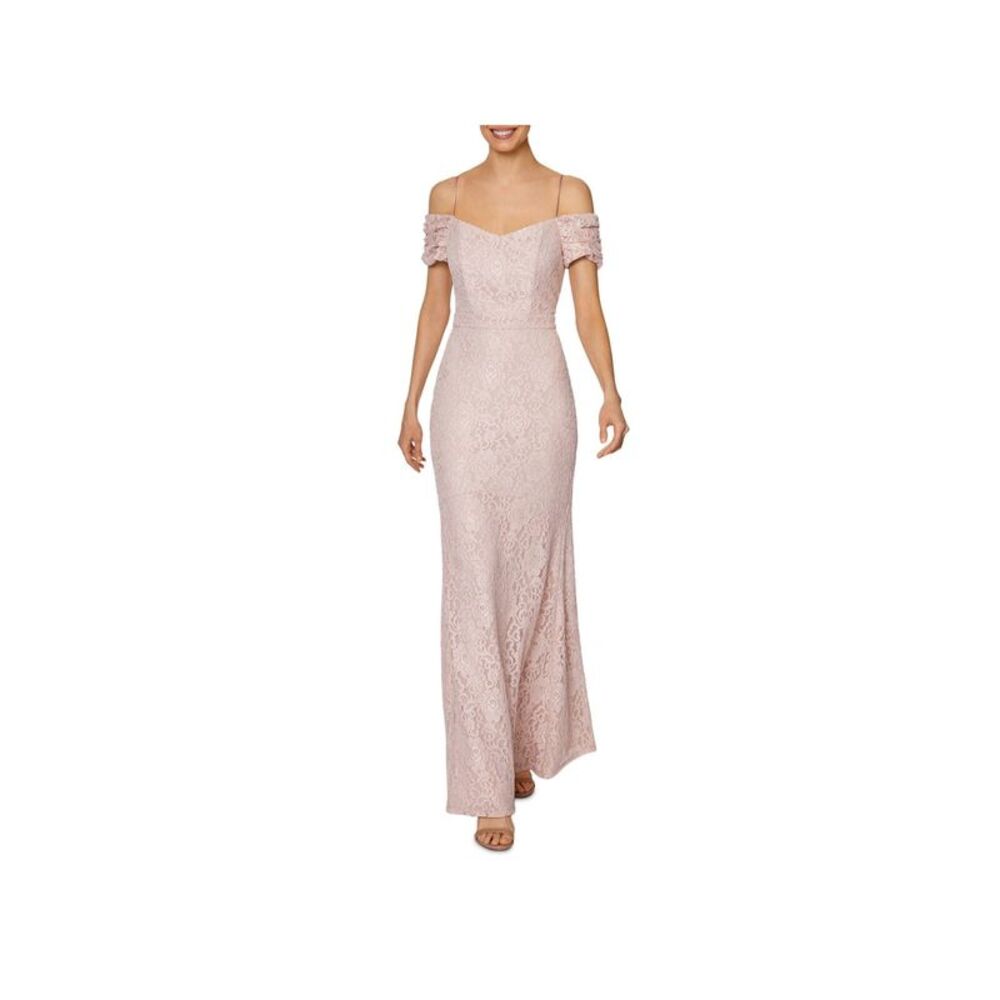 LAUNDRY Womens Lined Spaghetti Strap Full-Length Formal Sheath Dress